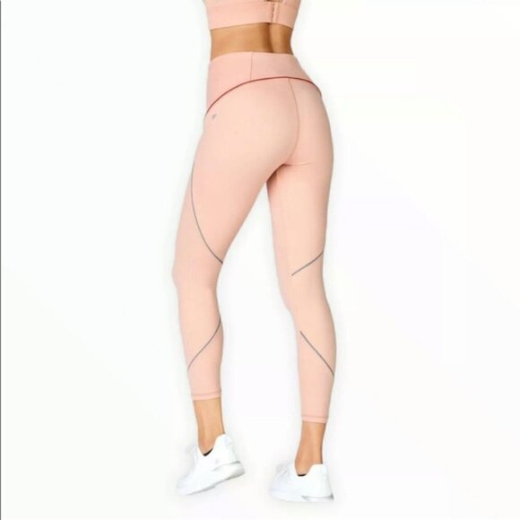 Fabletics High Rise Motion365 Reflective 7/8 Stretch Pink Rose Leggings XXS - Picture 2 of 8